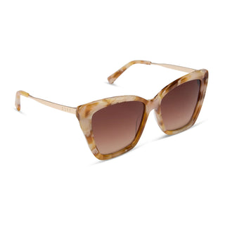 Becky II Gilded Tort Sunglasses // DIFF - Light Brown Gradient