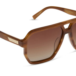 DIFF Cameron Polarized Sunglasses - Tawny Tortoise + Brown Gradient