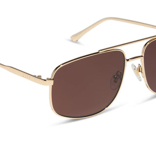 DIFF Charley Gold + Brown Sunglasses