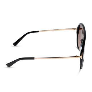 DIFF Cleo Aviator Black + Brown Gradient Sunglasses