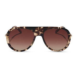DIFF Cleo Aviator Sunglasses - Espresso Tort & Brown Gradient