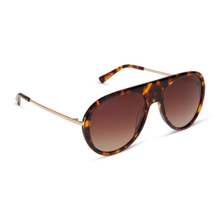 DIFF Cleo Aviator Rich Tortoise Sunglasses