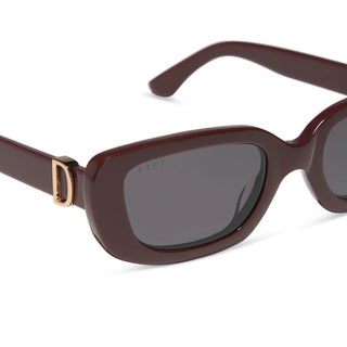 DIFF Daphne Rectangle Rugby Red Sunglasses