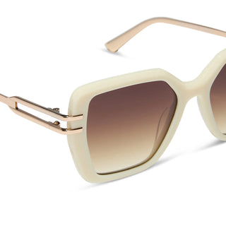 DIFF Dasha Courtside Ivory Sunglasses