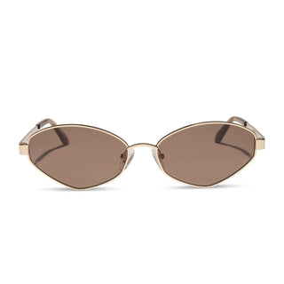 DIFF Jordy Fletcher Gold Horn Tortoise Brown Sunglasses