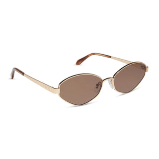 DIFF Jordy Fletcher Gold Horn Tortoise Brown Sunglasses