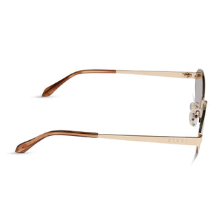 DIFF Jordy Fletcher Gold Horn Tortoise Brown Sunglasses