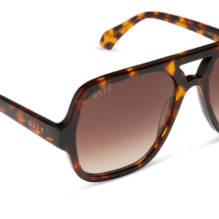 Layton Rich Tortoise Brown Gradient Sunglasses // DIFF