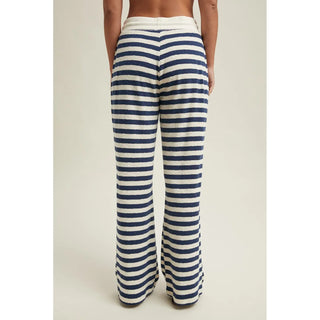 Evelyn Striped Knit Pants - Navy/Cream