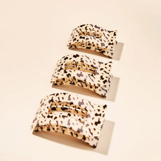 Flat Rectangle Hair Clip - Large - Blonde Tortoise // Teleties