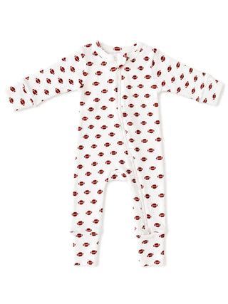 Football Organic Pointelle 2-Way Zip Footie