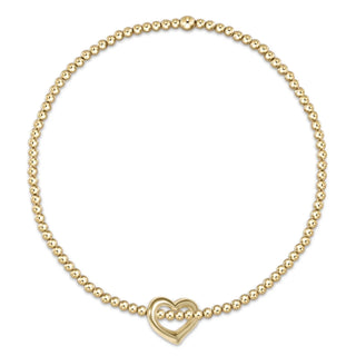 EGirl Classic Gold 2mm Bead Bracelet - Love Gold Small Disc / Enewton