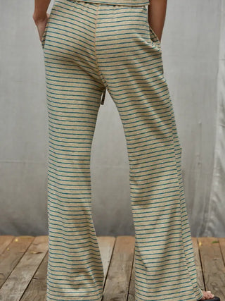 Midweek Striped Pants - Basil Green