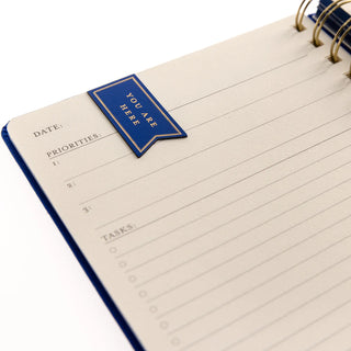 Cobalt Blue Fabric-Bound Task Journal w/ Magnets