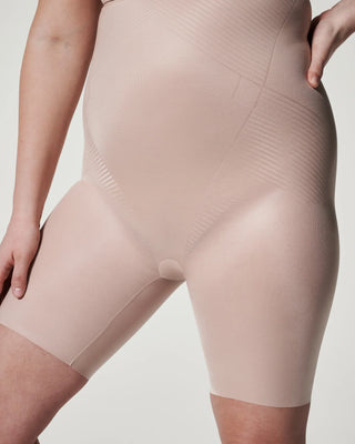 Spanx Invisible High-Waisted Shapewear Mid-Thigh Short // Champagne Beige