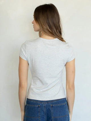 Bianca Tee Button Down - Heather Grey