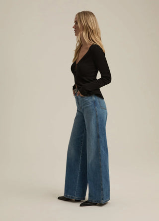 The Masha Super High Rise Wide Leg Jean - Long Beach // Favorite Daughter