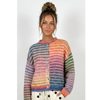 Lola Striped Cardigan - Rainbow Mix