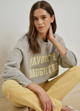The Collegiate Sweatshirt - Heather Grey/Golden // Favorite Daughter