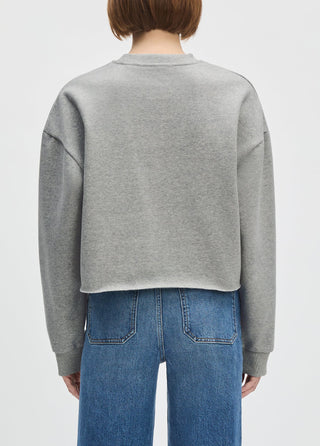 Favorite Daughter Cropped Collegiate Sweatshirt / Heather Grey & Burgundy