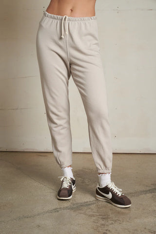Johnny French Terry Easy Sweatpants / Silver / Perfect White Tee