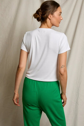 Fitz Viscose Rib SS Boxy Crew Tee - White // Perfect White Tee