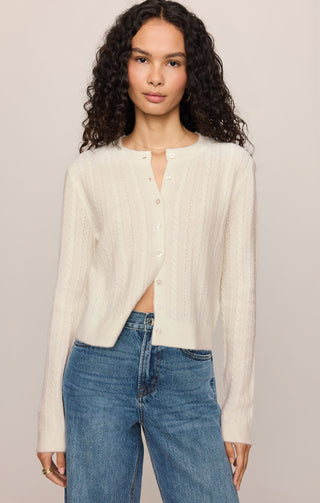 Medina Pointelle Cardigan - Cloud // Z Supply