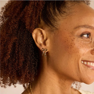 Gold Vintage Bow Studs