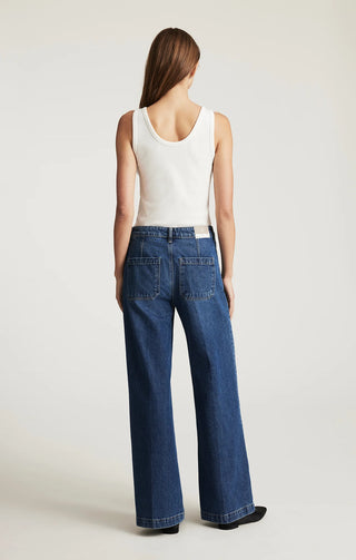 Mavi / Christine High Rise Wide Leg Jean / Dark Brushed Classic Denim