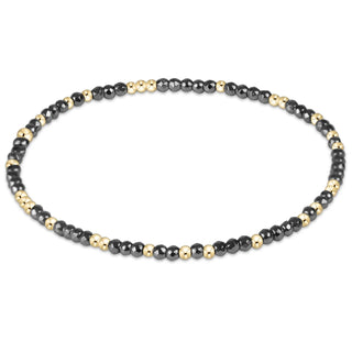 Hope Unwritten Silver Faceted Hematite 2mm Bead Bracelet / Enewton