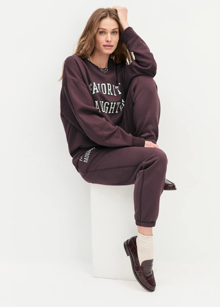 The Collegiate Sweatshirt - Burgundy & Gardenia  | Favorite Daughter