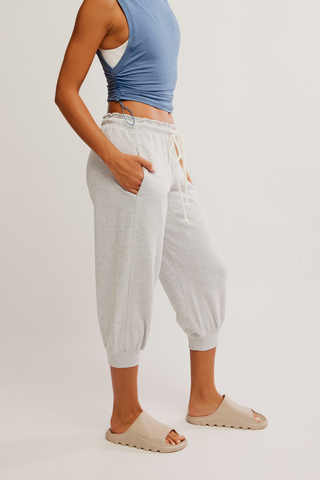 Flutter Cropped Joggers - Heather Grey // Free People