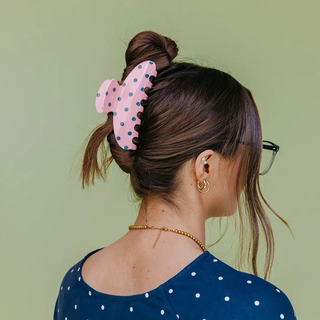 Pink & Blue Polka Dot Oversized Claw // Kaxi