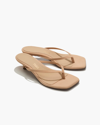 Square Toe Lily Julia Suede Flip Flops - Sunkissed // Tkees