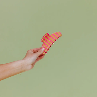 Mustard & Pink Striped Oversized Claw // Kaxi