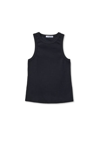 Daphne Heavy Rib High Neck Tank - True Black // Perfect White Tee