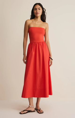 Sunsought Strapless Midi Dress - Lychee // Z Supply