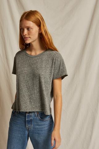 Perfect White Tee Harley Crispy Lightweight Boxy Tee - Heather Gray
