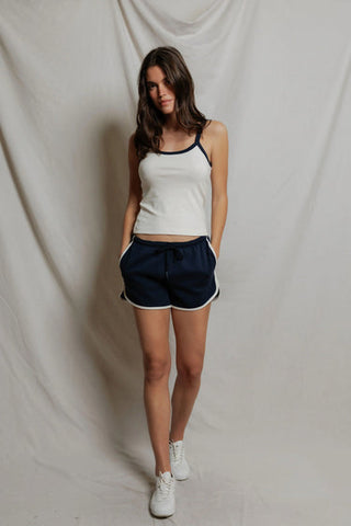 Leo Pureform Sporty Short - Navy/Bright Ivory // Perfect White Tee