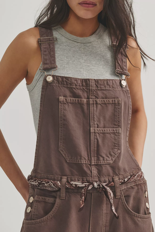 Good Luck Barrel Overalls - Chocolate Mousse // Free People