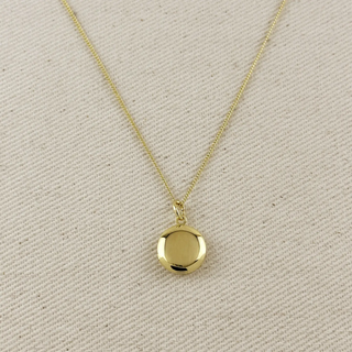 18k Gold Filled Round Locket Necklace