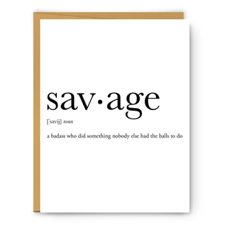 Savage Definition Greeting Card