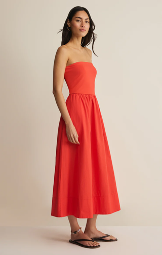 Sunsought Strapless Midi Dress - Lychee // Z Supply