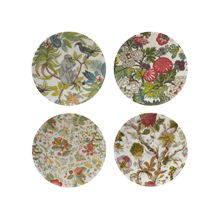 Printed Stoneware Plate with Botanicals