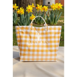 Yellow Gingham Tote Bag