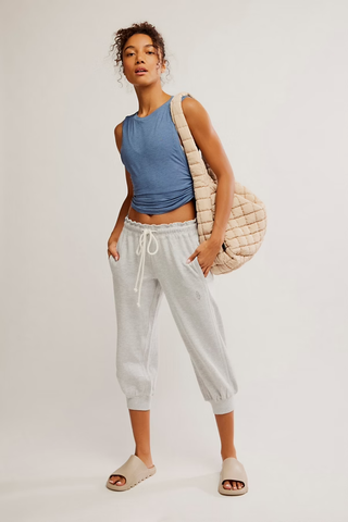 Flutter Cropped Joggers - Heather Grey // Free People