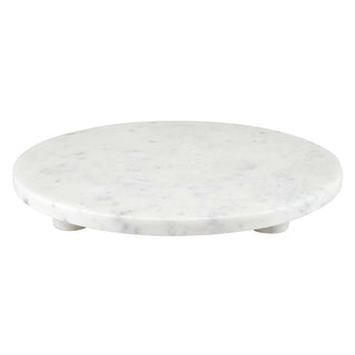 White Marble Footed Tray - 12" Diameter