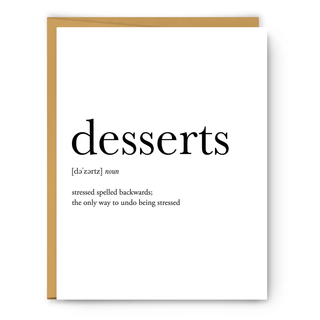 Desserts Definition Greeting Card
