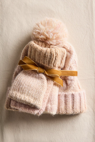 Free People Rainbow Run Hat + Glove Set - Ivory