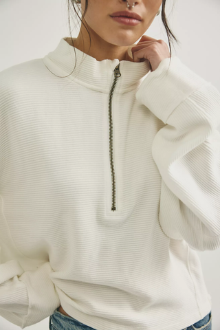Celeste Quarter Zip - Clean Ivory // Free People